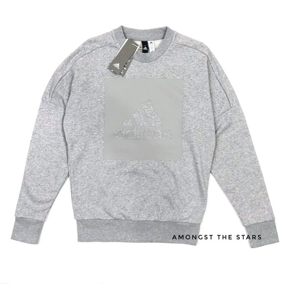 Adidas Sports ID Logo Grey Crewneck Sweatshirt - Picture 6 of 10